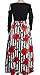 VLUNT Women's African Floral Print A Line Long Skirt Pockets Two Pieces Maxi Dress Red