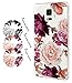 BAISRKE Note 4 Case, Galaxy Note 4 Case with Flowers Slim Shockproof Clear Floral Pattern Soft Flexible TPU Back Cove for Samsung Galaxy Note 4 SM-N910S/SM-N910C [Purple Pink]