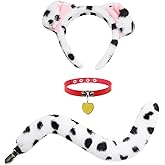 Dalmatian Ears Headband Tail Dalmatian Costume Adult Puppy Ears Headband Tail for Women Halloween Dalmatian Dress Up
