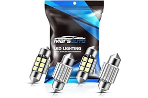 Marsauto DE3175 LED Bulb 31mm Festoon LED Bulbs White 1.2inch Super Bright 300LM 6500K 2835SMD 3175 DE3021 3022 3021 for Car Interior Dome Map License Plate Lights, count 4 (Pack of 1)