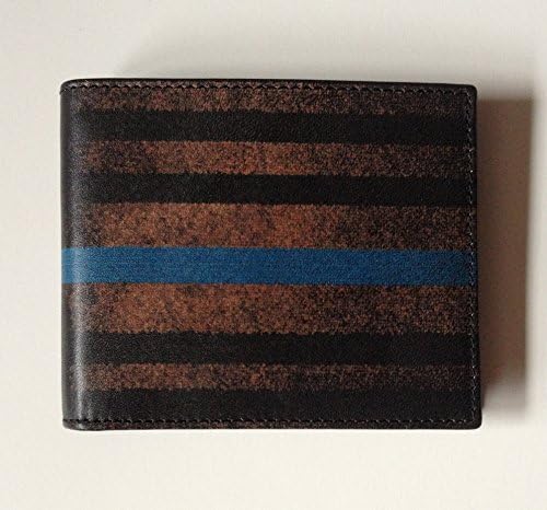 Men's Leather Wallet with Cool Graphic Art Blue Striped Wallet Genuine Leather