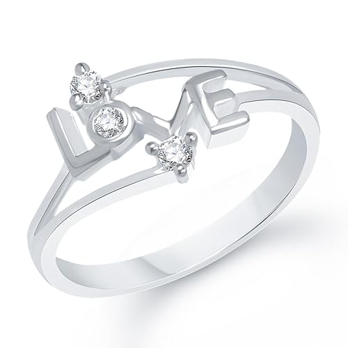 VK Jewels Love Rhodium Plated Ring - FR1172R [VKFR1172R]