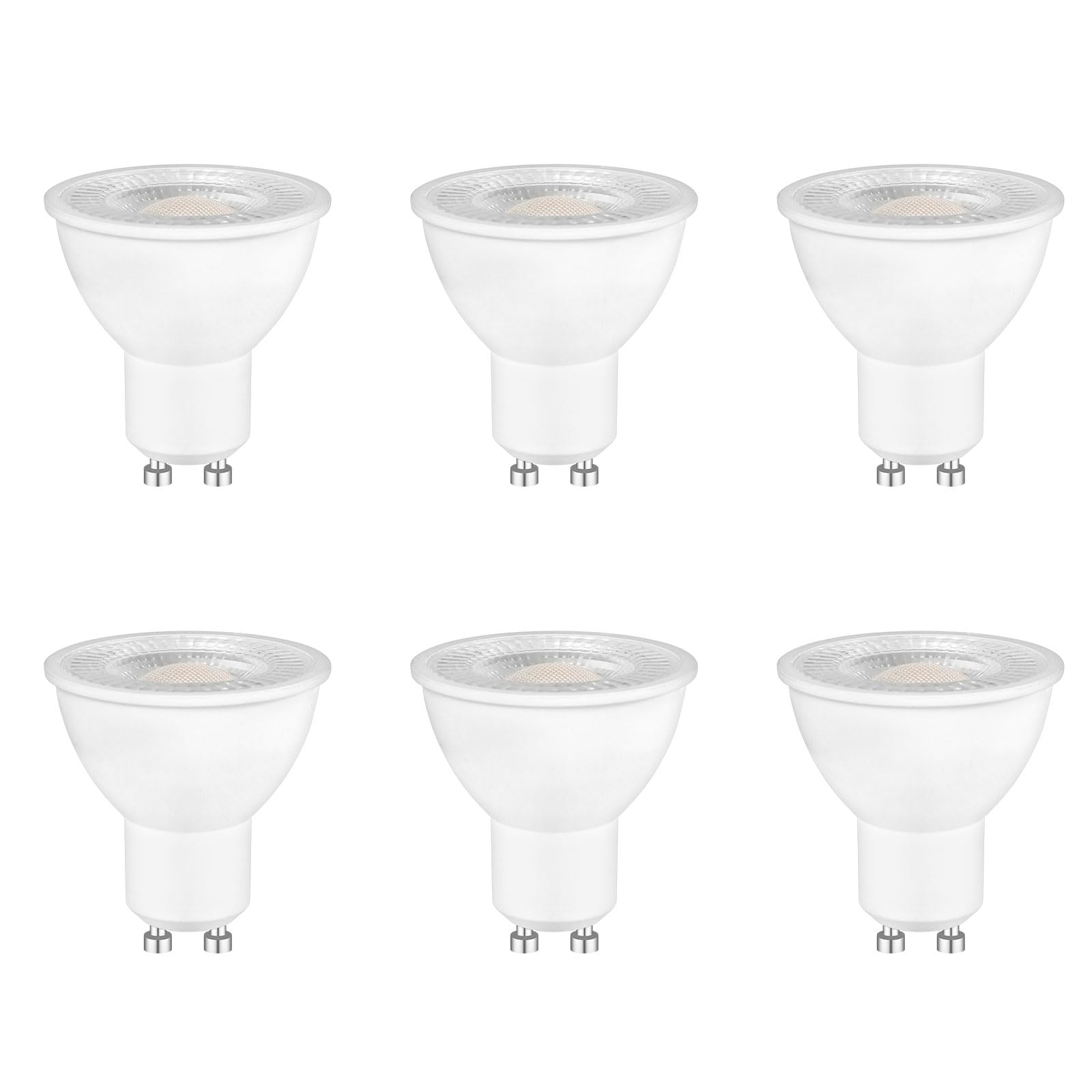 6 Pack GU10 LED Bulbs 5W Reflector Bulb, Warm White 2700K, Equivalent to 50W 35W Halogen Spotlight Bulb, 500LM, 120°Beam Angle, Energy Saving Bulbs, Non-dimmable, for Hallway, Ceiling Spotlight