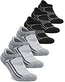 Tesla CLSL TM-MZS05-DGKZ_Large Men's 6-Pairs Atheltic No Show Socks Cushioned Comfort w Mesh MZS05