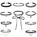 Gotd Choker Necklace Set Stretch Velvet Classic Gothic Tattoo Lace Choker (Pack of 10, Black)