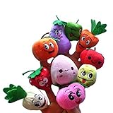 Acetoy Finger Puppet Set, Fruits and Vegetables Soft Finger Puppets Educational Toys for Baby Story Time, Shows, Playtime, Schools
