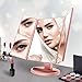 Belursus Makeup Vanity Mirror with Lights 3X/2X/1X Magnification LED Lighted Mirror Dual Power with Touch Screen Switch Portable Trifold High Definition Clarity Cosmetic Light Up Cosmetic Mirror