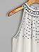 Elaco Casual Blouse T-Shirt, Women Summer Embroidered Tank Tops Sleeveless (White, S)