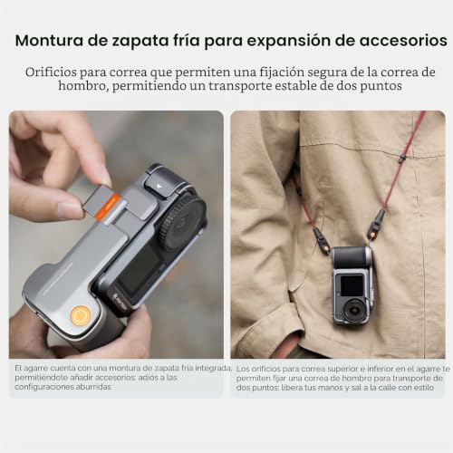 PGYTECH StreetPro Grip Kit for dji OSMO Action 6 Aluminum Alloy Metal Protective Frame with Multiple Expansion Interfaces for Street Photography (Grip+Cage)