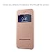 Nouske Swipe Case for iPhone 7 Plus iPhone 8 Plus with Stand/Window View/Magnetic Closing/TPU Bumper/Flip Full Cover Rose Gold