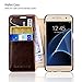Samsung Galaxy S7 Case, Belemay Genuine Cowhide Leather Case Wallet Cover, Flip Book Cases with Magnetic Closure, Stand Function, Credit Card Slots, Money Pouch for Samsung Galaxy S7 - Coffee Brown
