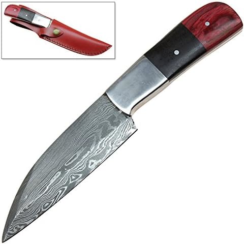 Rebel Wolf Wharncliffe Functional Damascus steel Knife With Hardwood Handle