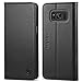 Galaxy S8 Plus Case, SHIELDON Genuine Leather Galaxy S8 Plus Wallet Case with Foldable Cover ID Card Slots and Kickstand Feature without Magnet for Samsung Galaxy S8 Plus - Black