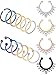 Blulu 16 Pieces 20 G Stainless Steel Nose Hoop Ring Non-piercing Nose Ring Lip Ring Ear Cuff Fake Septum Ring for Body Jewelry, 3 Styles (colorful)