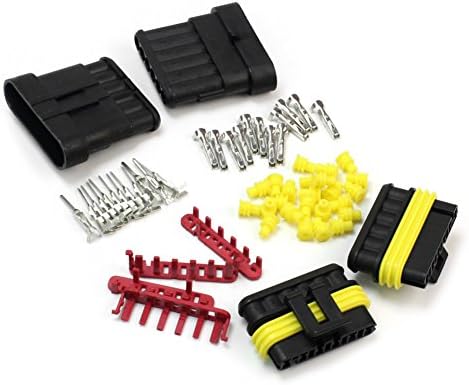Ensure Life 2 Kit 6 Pin Way Waterproof Electrical Wire Connector Plug for Car Trike Caravan