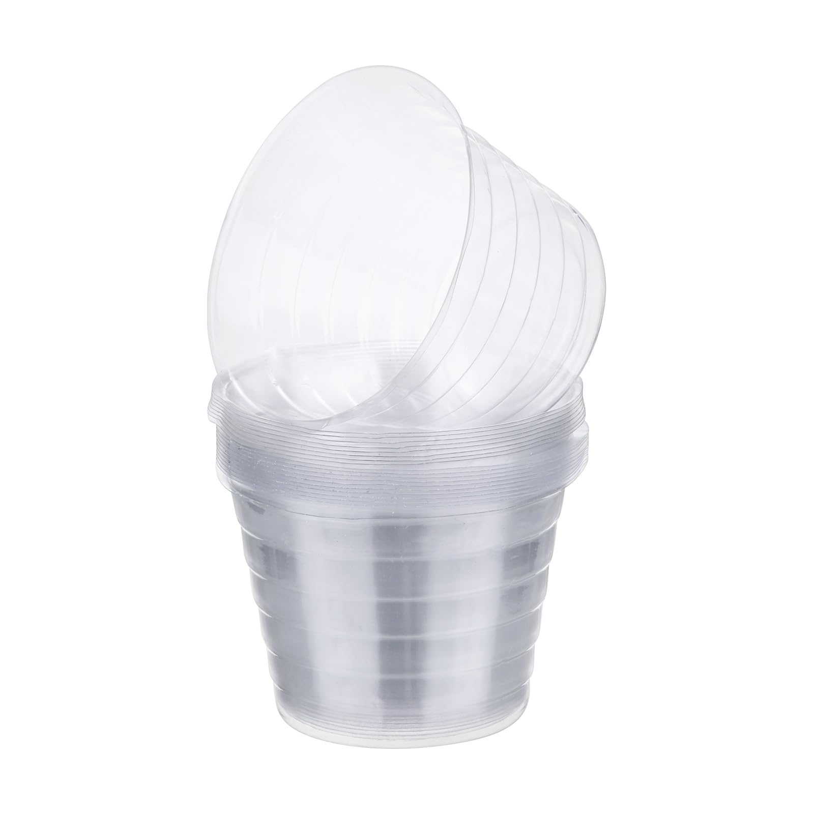 M METERXITY 20-Pack Plastic Plant Saucer, 4.3 Inch Clear Thin Plant Saucer Drip Tray for Indoor/Outdoor, Planter Liners Nursery Pots