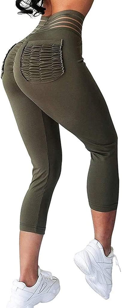 3/4 Leggings Damen High Waist - Bunte Caprihose Für Yoga & Fitness