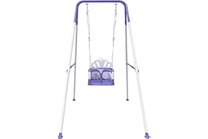 YOZOIA Taleco Gear Foldable Toddler Swing Set, Indoor & Outdoor Baby Swing, Kids Swing Set for Backyard, Safe and Durable Design, Grow with Your Child (Purple)