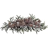 Nearly Natural Iced Pine Cone Swag, 28