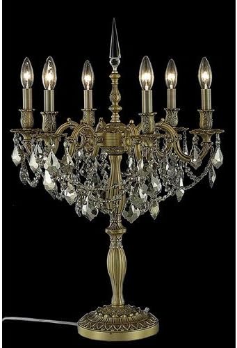 Table Lamps 6 Light With French Gold Finish Swarovski Strass E12 Bulb 20 inch 360 Watts - World of Classic