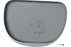 DownyPaws Cat Food Mats for Floors Waterproof, BPA Free Silicone Pet Feeding Mat, Non-Slip Pet Food Mat with High Raised Edge, Cat Placemat for Messy Drinkers, 18"×12.5", Gray