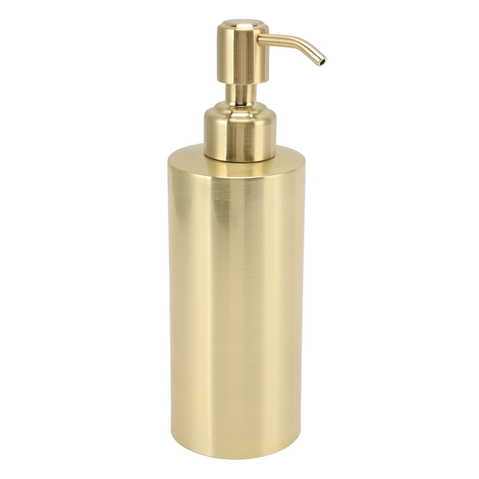 Stainless Steel Soap Dispenser, 7.68in Large Capacity Liquid Hand Soap Pump, 8.25oz Leak Proof Metal Pump, Refillable Rust Proof Bottle for Bathroom, Kitchen Countertop Bottle Gold
