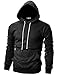 Ohoo Mens Slim Fit Long Sleeve Lightweight Hoodie with Kanga Pocket/DCF010-CHARCOAL-XL