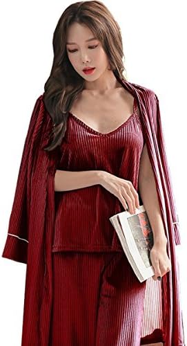 Women's Winter 3 Piece Set New Fashion Comfort Sleepwear Pajama Set, 3 Pieces Sexy Stylish Long Sleeve Pajama Sets