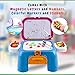 WolVol Drawing Board with Magnetic Letters and Numbers & Colorful Markers for Kids - Folds into Step-Stool, Compact for Storage