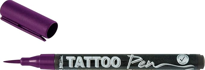 Kreul 62108 - TattooPen, Kosmetiktinte auf Wasserbasis, hält bis zu 5 Tage, dermatologisch getestet, vegan, parabenfrei, ausw