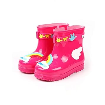 Duanguoyan Regenstiefel- Kinder Regen Stiefel 1-3 Jahre alt Baby Wasser Schuhe Jungen und Mädchen Rutschfeste Regen Stiefel B