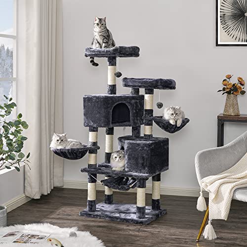 BEWISHOME MultiLevel Cat Tree Condo for Indoor Cats with Sisal Scratching Posts / Perches, Cat