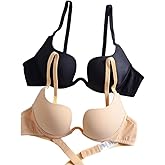 ZUKULIFE Women's Essentials Deep U Multi-Way Push Up Convertible Low Cut Plunge Bra
