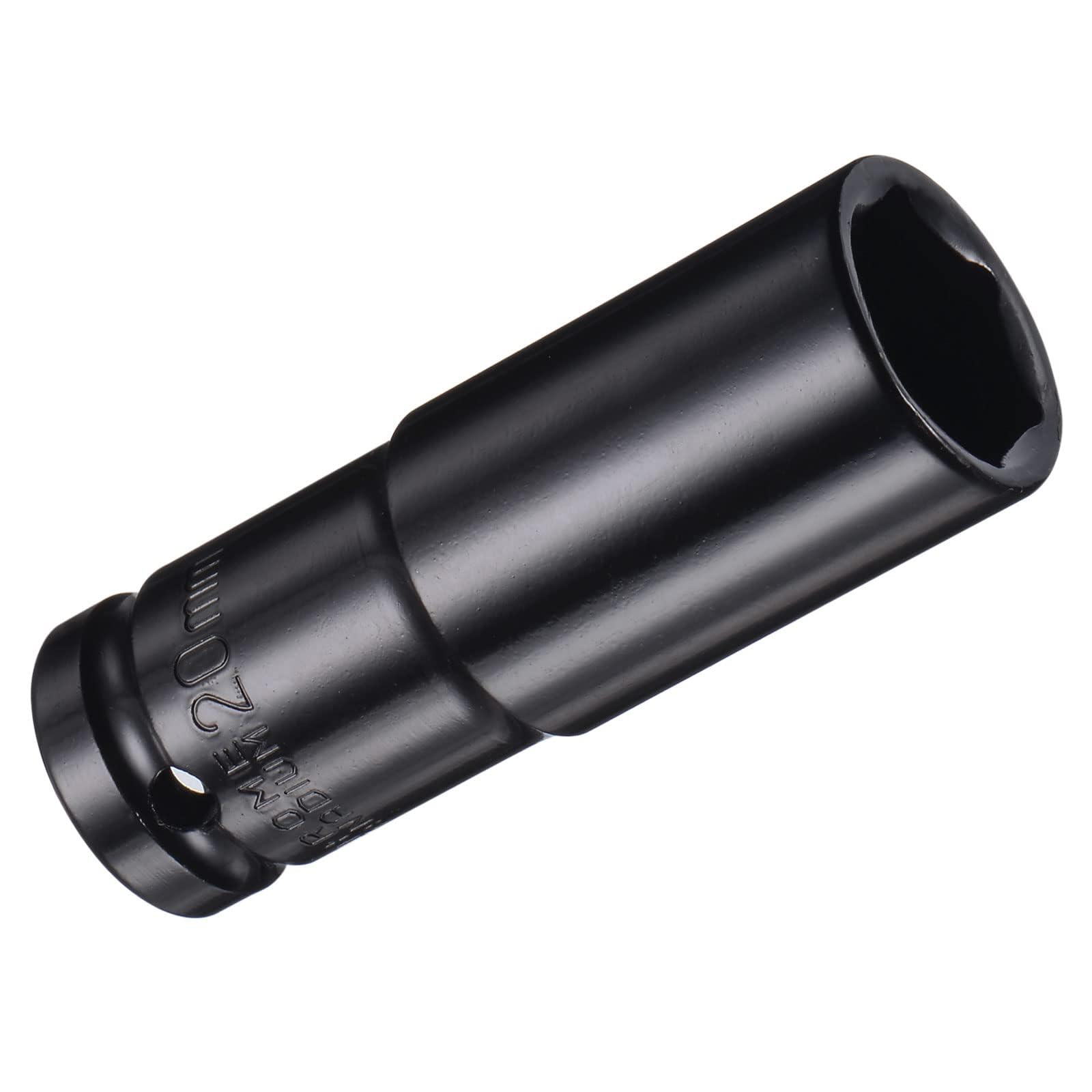 Unifizz 2Pcs 1/2 Inch Drive - 20mm Deep Impact Socket with 6 Point Design, Heat-Treated Cr-V Steel 78mm Length, Metric Sizes