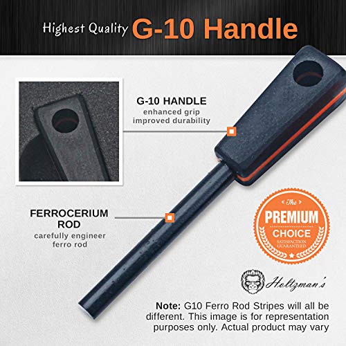 Ferro Rods Fire Starter Men’s Gift W/ G10 Handle Ferro Rod Set of