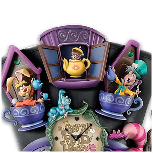 The Bradford Exchange Disney Alice in Wonderland Mad Hatter Light Up Cuckoo Clock Alicein