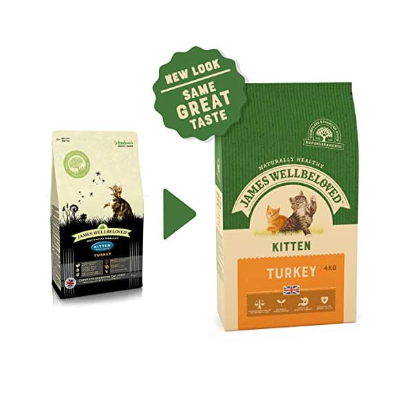James Wellbeloved Complete Dry Kitten Cat Food Turkey and Rice, 4 kg
