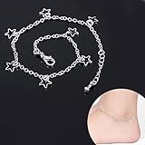 Seven Stars Silver Plated Thin Chain Anklet Bracelet Foot Jewelry Barefoot