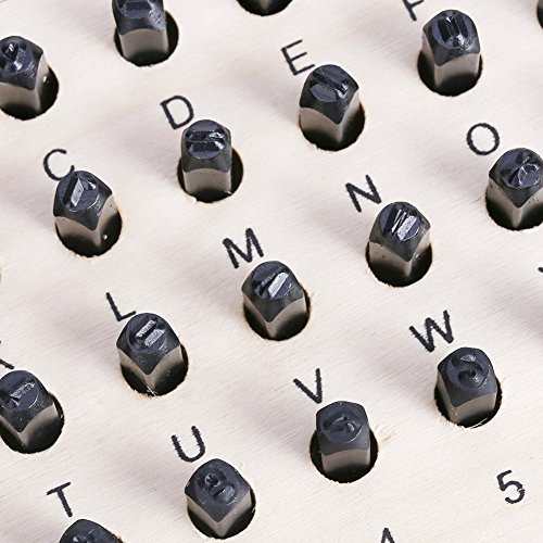 36pcs Letter Number Alphabet Punch Stamp Set, 4mm Stainless Steel Metal Stamping Kit Leather Wood Craft Stamping Tool, - Thumbnail 3