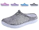 welltree Women's Lightweight Mesh Clog Quick Drying Garden Shoes Grey 8.5 B(M) US Women / 39