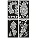 Xmasir Pack of 10 Airbrush Henna Tattoo Stencil for Women Hand Finger Face Body Painting Kids Glitter Tattoo Templates 18 X 8.5cm (2)