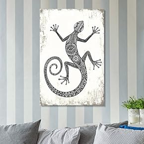 Abstract Tribal Gecko - Canvas Art