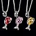 Prefen Wine Glass Necklace, Alloy with Wine Tinted Crystal