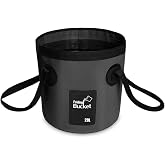 BANCHELLE 5 Gallon Collapsible Bucket with Handle for Indoor Outdoor | 20L Foldable Water Storage Container for Car Washing, Camping, Traveling, Fishing, Hiking, Beach, Gardening, Boating