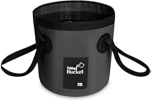BANCHELLE Collapsible Bucket Water Container Portable Folding Camp Wash Basin for Outdoor Traveling Hiking Fishing Car Washing Gardening Camping (Black, 20L)