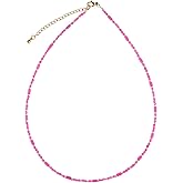 KELITCH Women Delicate Pink Necklaces Turquoise Mxied Crystal Necklaces Handmade Beach Jewelry