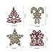 Valery Madelyn 24ct 10-13cm Red and Gold Sparkling Essential Christmas Ornaments Set Glittery Christmas Decoration-Tree, Snowflake, Candy Cane and Gift Box,24 Pcs Metal Hooks Included