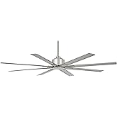 Minka-Aire F896-65-BNW Xtreme H2O 65 Inch Outdoor Ceiling Fan with DC Motor in Brushed Nickel Wet Finish