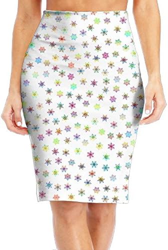 MeiMeiii Snowflakes Pattern colorful Creative Women's Long Sexy Bandage Mini Skirt