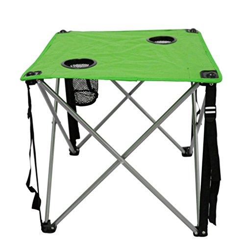Rioyalo Foldable Camp Table Lightweight Compact Durable with Cup
Holders and Carrying Bag, Green